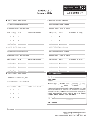 California Form 700 Amendment