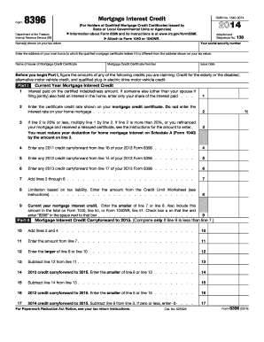 Mortgage Interest Credit Form 8396