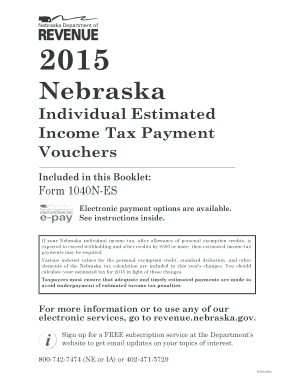 Nebraska Individual Estimated Income Tax Payment Voucher