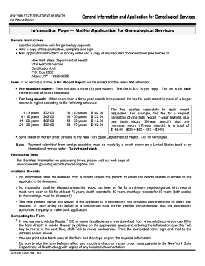 New York Genealogical Services Application