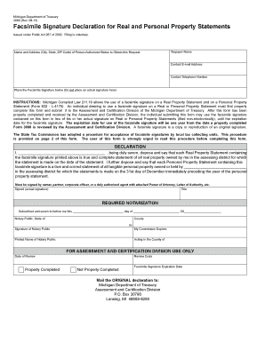 Michigan Facsimile Signature Declaration for Property Statements