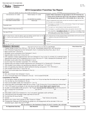 Ohio Corporation Franchise Tax Report
