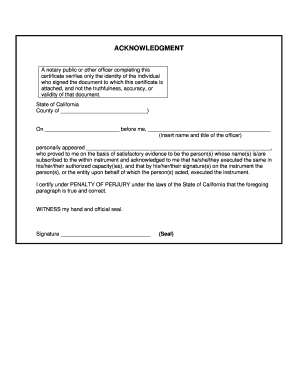 ACKNOWLEDGMENT - State of California