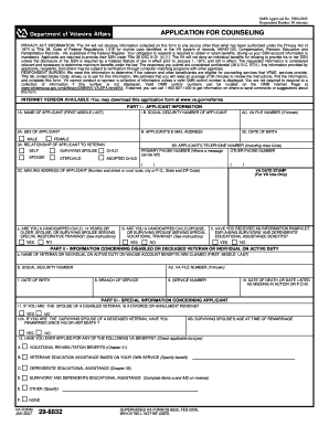 VA Form 28-8832 Application for Counseling