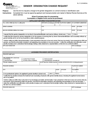 Virginia Gender Designation Change Request