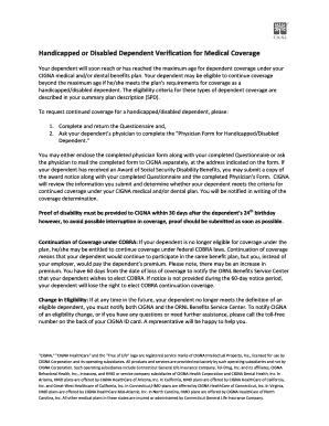 Handicapped Disabled Dependent Verification Form