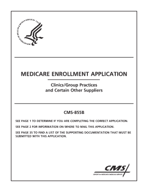 CMS-855B Medicare Enrollment Application