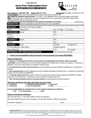 Alaska Medicaid Zyvox Prior Authorization Form
