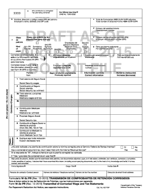 IRS Form W-3c PR Corrected Wage and Tax Statement