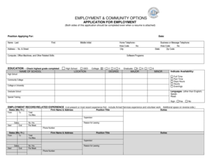 Employment Application Form