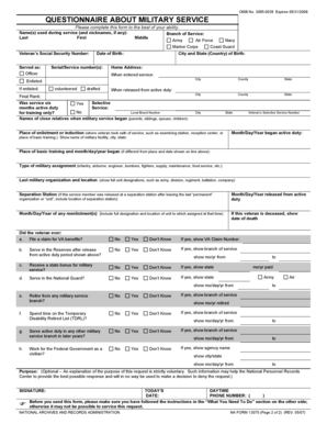 Questionnaire About Military Service