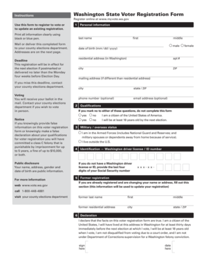 Washington State Voter Registration Form