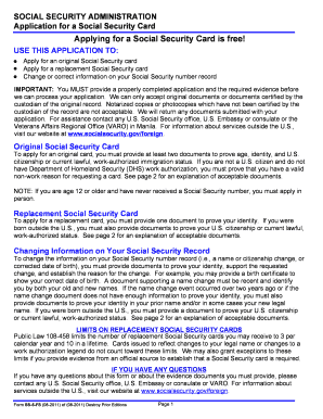 Application for a Social Security Card