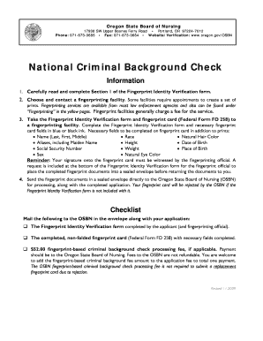 Oregon Nursing Fingerprint Identity Verification Form