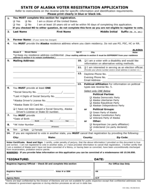 Alaska Voter Registration Application