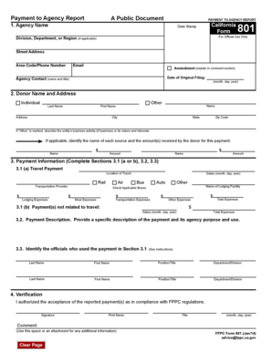 California Payment to Agency Report