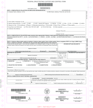 Federal Drug Testing Custody and Control Form