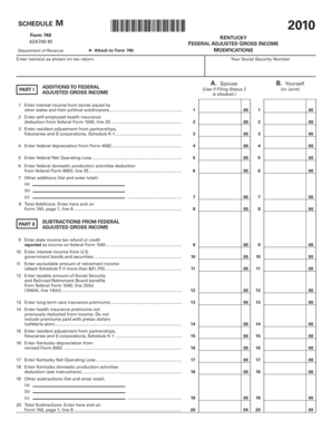 Kentucky Form 740 Adjustments