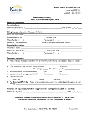 Kansas Rituximab Prior Authorization Request Form