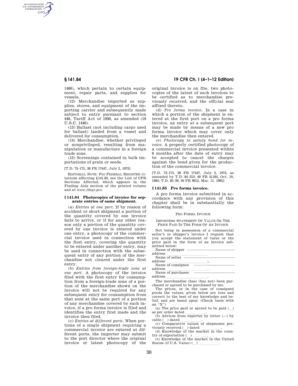 US Customs Pro Forma Invoice