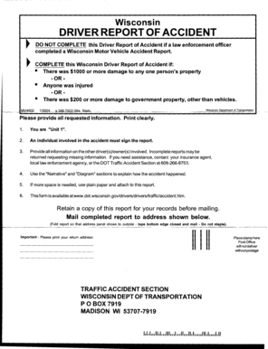 Wisconsin Driver Report of Accident