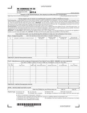 PA Schedule W-2S Wage Statement Summary
