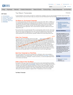 IRS Tax Return Transcript Request
