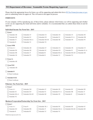 Wisconsin Tax Forms Approval List