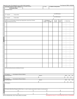 Payment tracking spreadsheet template - EPA form 8700-22A - dec ny