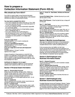 Collection Information Statement Form 433-A