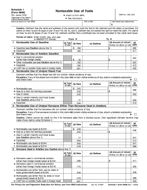 Schedule 1 Form 8849 Nontaxable Use of Fuels