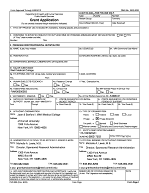 Grant Application Form PHS 398