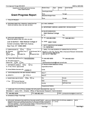 Grant Progress Report Form