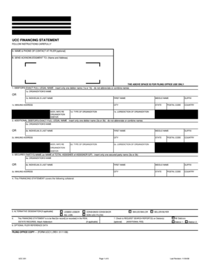 UCC Financing Statement Form