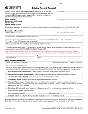 Washington Driving Record Request