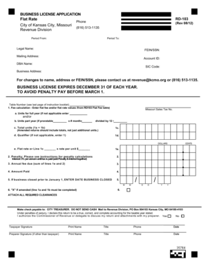 Kansas City Business License Application