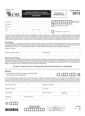 Louisiana Citizens Property Insurance Assessment Refund Form