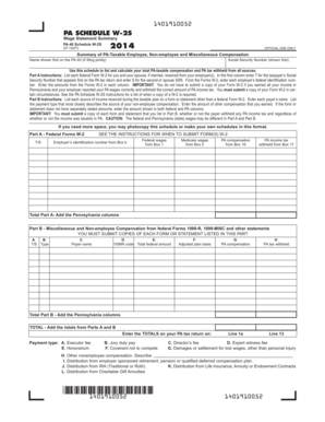 PA Schedule W-2S Wage Statement Summary