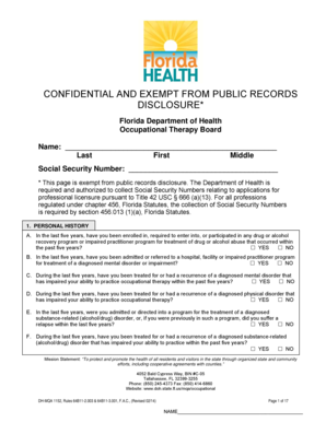 Florida Occupational Therapy Application