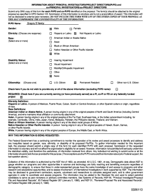 Principal Investigator Information Form