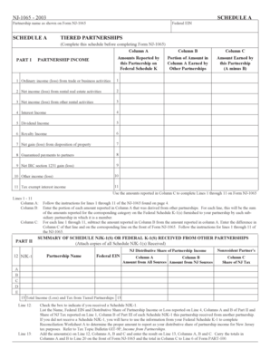 NJ-1065 Schedule A - Tiered Partnerships