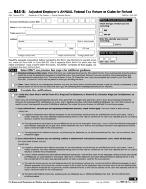 Form 944-X: Adjusted Employer’s Annual Federal Tax Return or Claim for Refund
