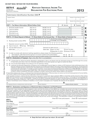 Kentucky Individual Income Tax Declaration for Electronic Filing