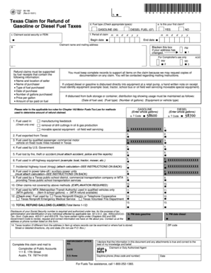 Texas Claim for Refund of Gasoline or Diesel Fuel Taxes