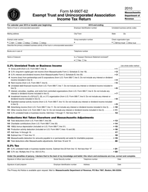 Massachusetts Form M-990T-62