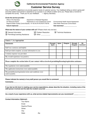 California EPA Customer Service Survey