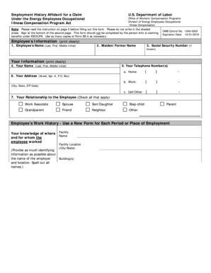 Employment History Affidavit Form EE-4