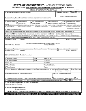Connecticut Agency Vendor Form SP-26NB