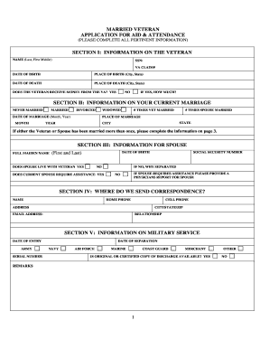 Married Veteran Application for Aid & Attendance