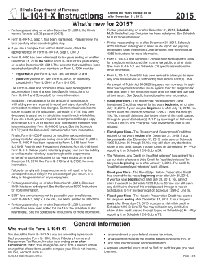 Fillable Online tax illinois Form IL-1041-X Instructions Fax Email ...